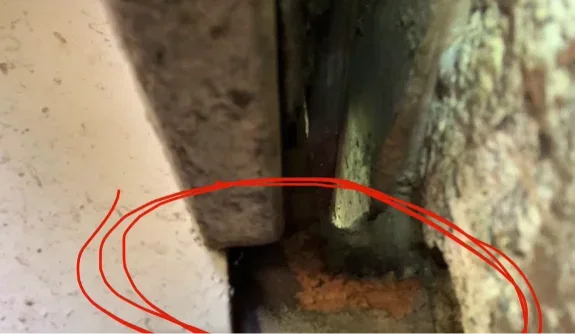 Gap in a door frame that can serve as a rodent entry point, Scranton PA